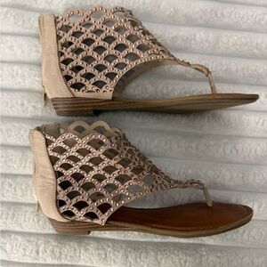 Zigi Soho Beige Sandals with Rhinestone Detail